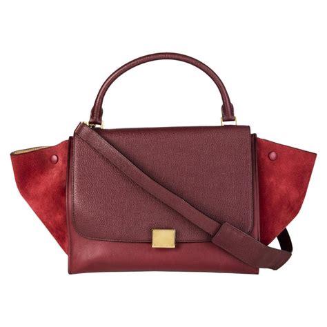 celine trapeze bag burgundy|HANDBAGS .